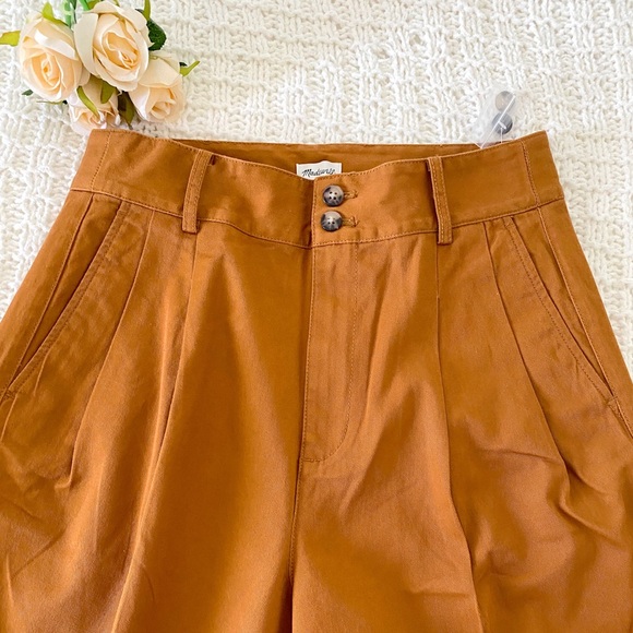 NWT Madewell Pleated Wide Leg Pants, Golden Pecan - Picture 12 of 13